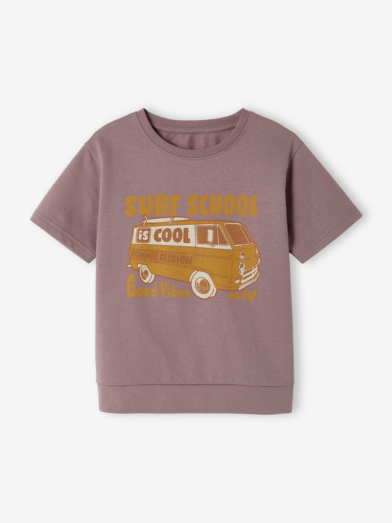 Vertbaudet Jungen T-Shirt, Van-Print - violett