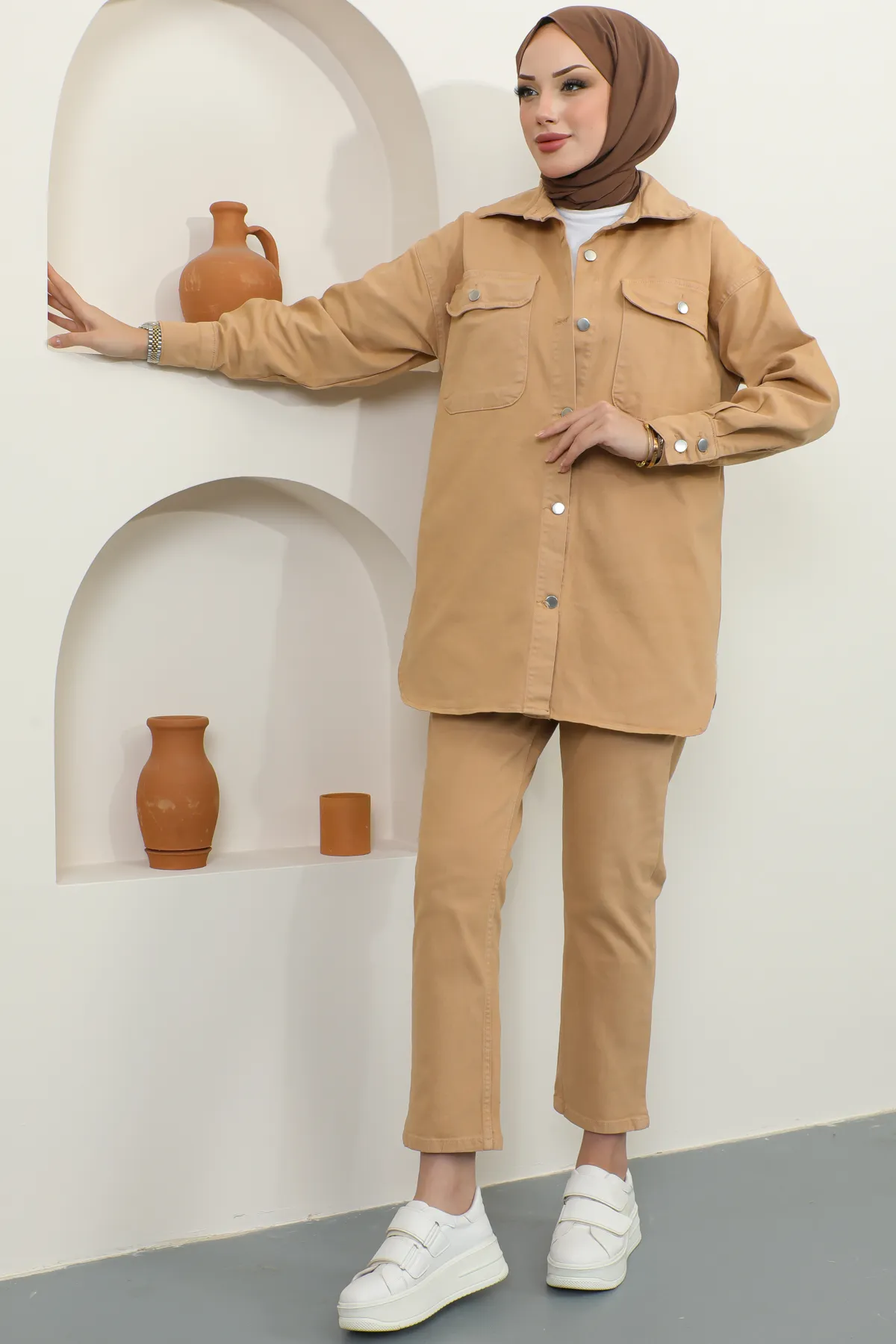 benguen  Zweiteiler - Beige - Regular Fit