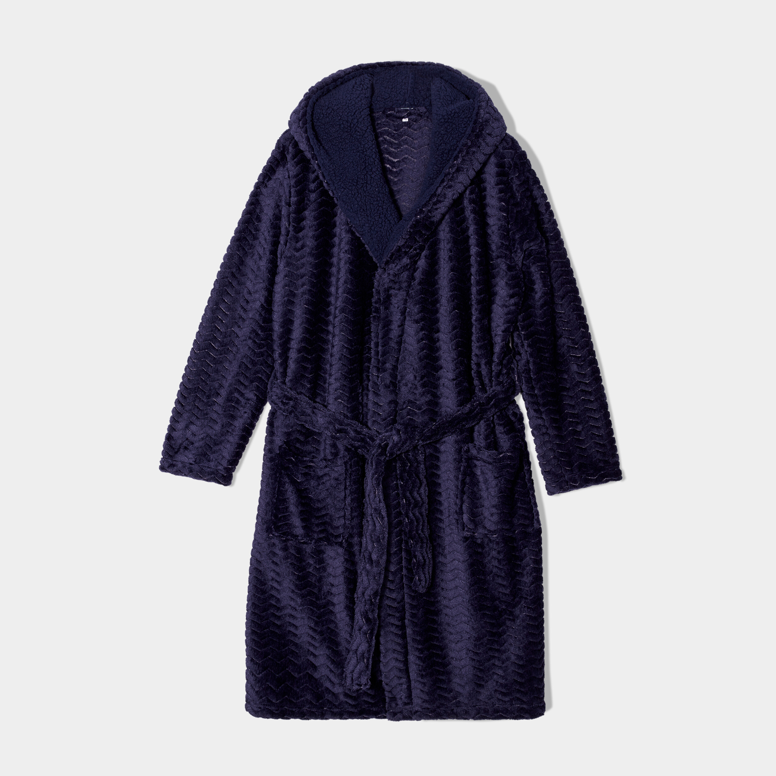 Peignoir velours fils métallisés bleu marine femme grande taille | La Halle