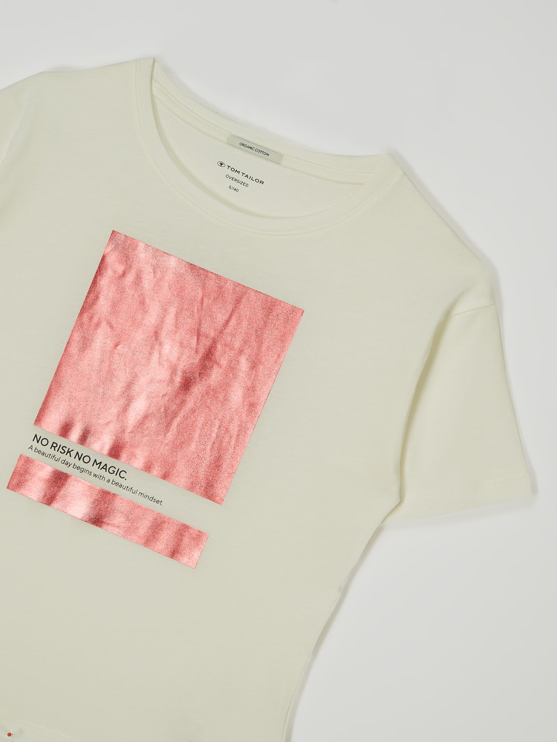 T-Shirt mit Message in weiß