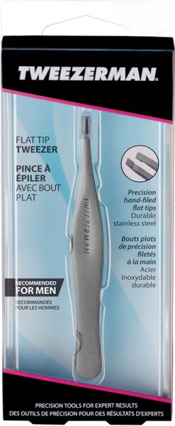 Tweezerman Flat Tip Tweezer - Gerade Pinzette, Gunmetal Pinzette