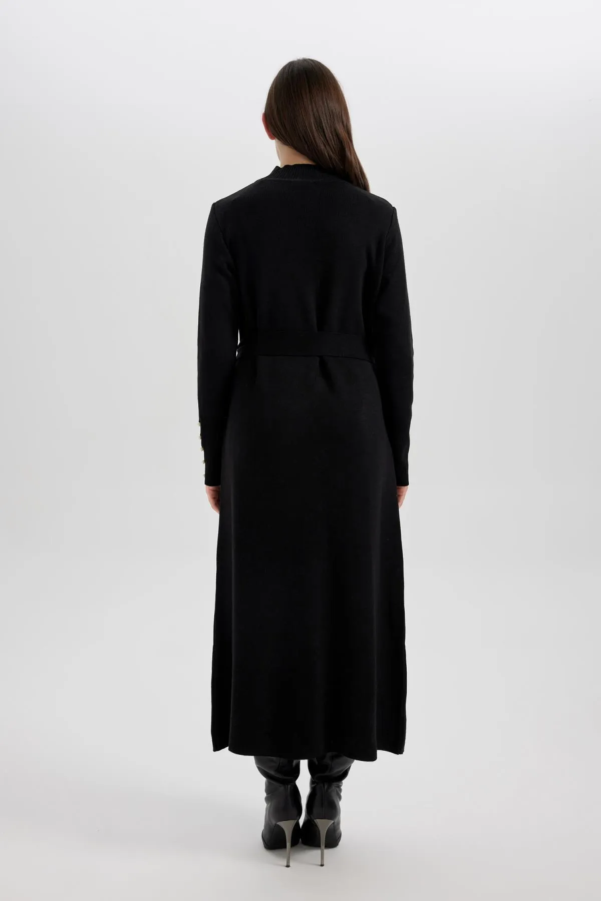DeFacto  A-Linien-Kleid mit Rundhalsausschnitt und langen Ärmeln