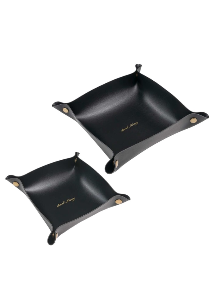 Intirilife 2x Taschenleerer Schmuck Schlüselablage Kunstleder in Schwarz günstig kaufen 2 Stück