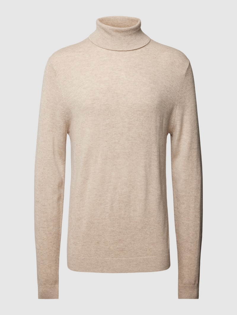 Strickpullover mit Rollkragen in offwhite meliert