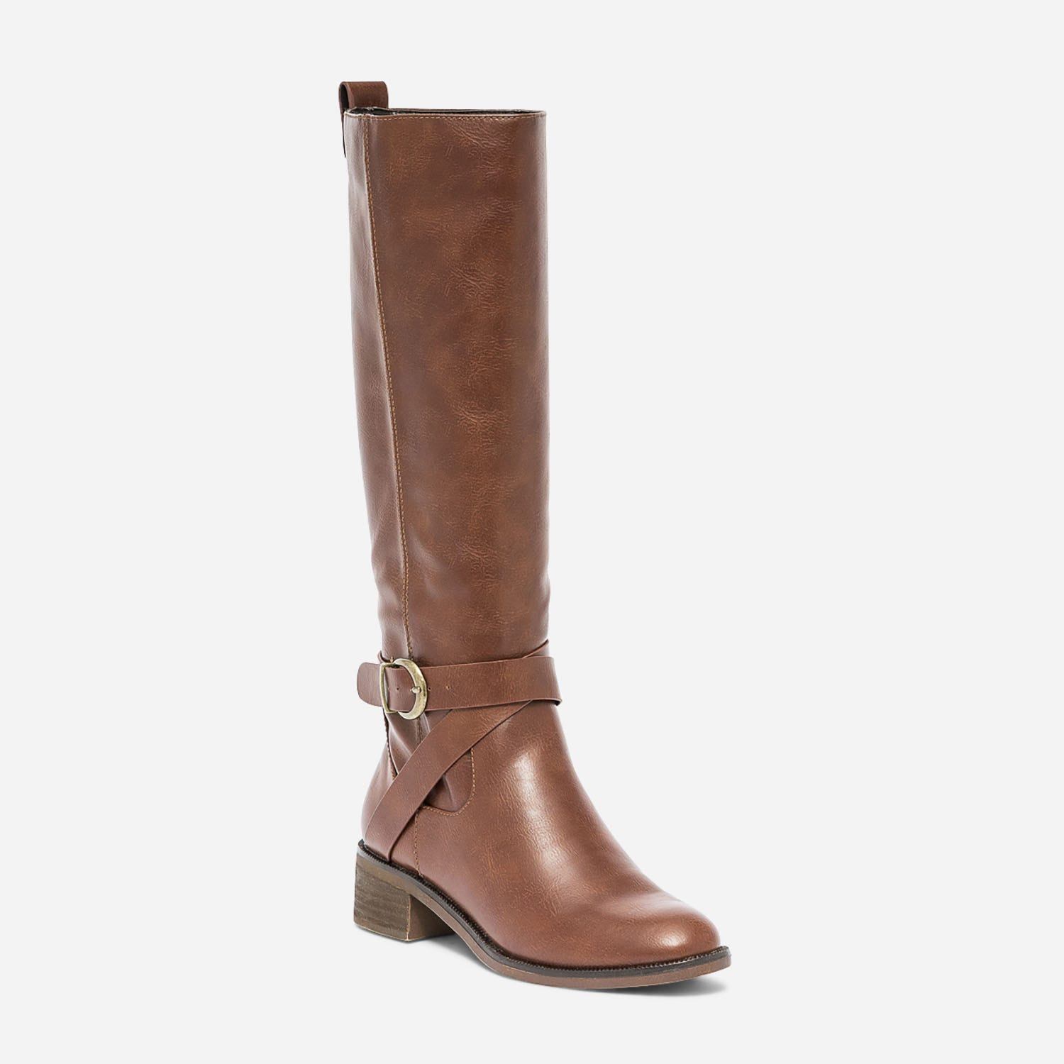 Botte cognac à brides croisées