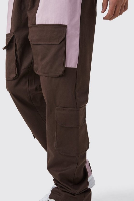Slim-Fit Colorblock Cargo-Hose