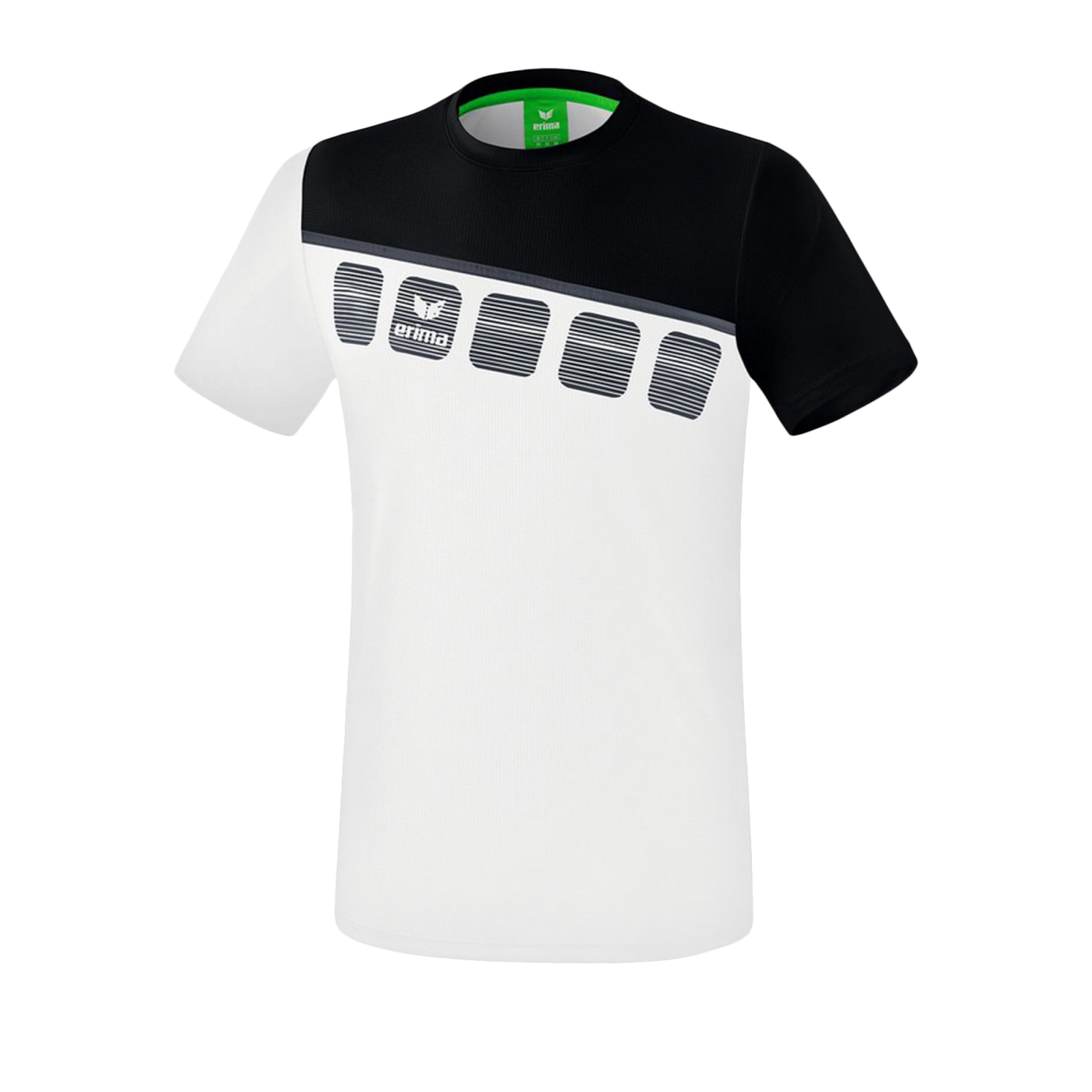 Erima 5-C T-Shirt Weiss Schwarz