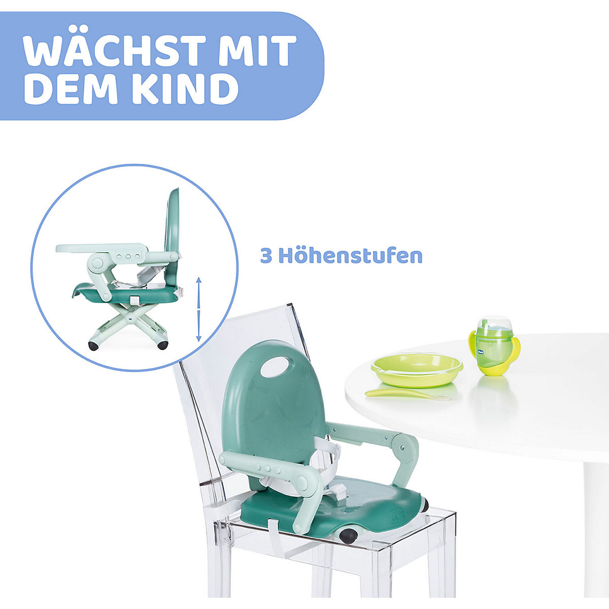 Tischstuhlsitz Pocket Snack, türkis