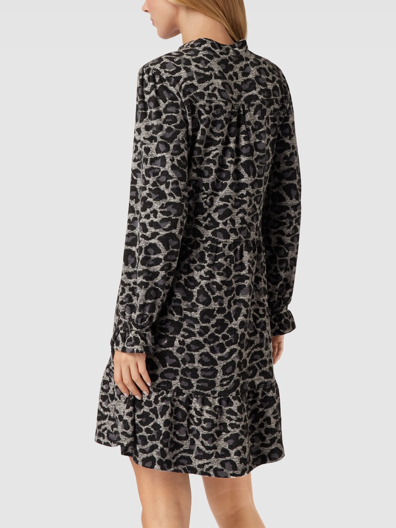 Sweatkleid mit Animal-Print in dunkelgrau