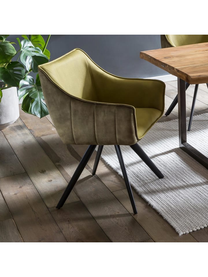 GMD Living 2er Esszimmerstuhl Set Drehstuhl MARKO in moosgrün günstig kaufen onesize