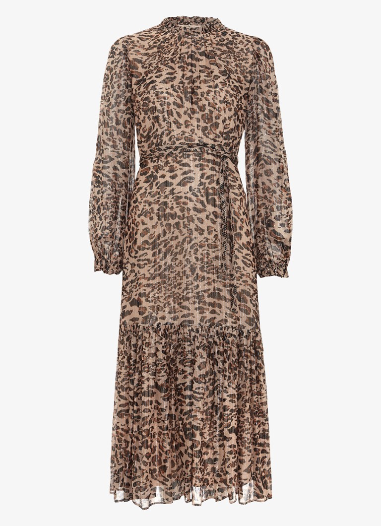 Abito midi Eve di Phase Eight, con stampa leopardata e lurex