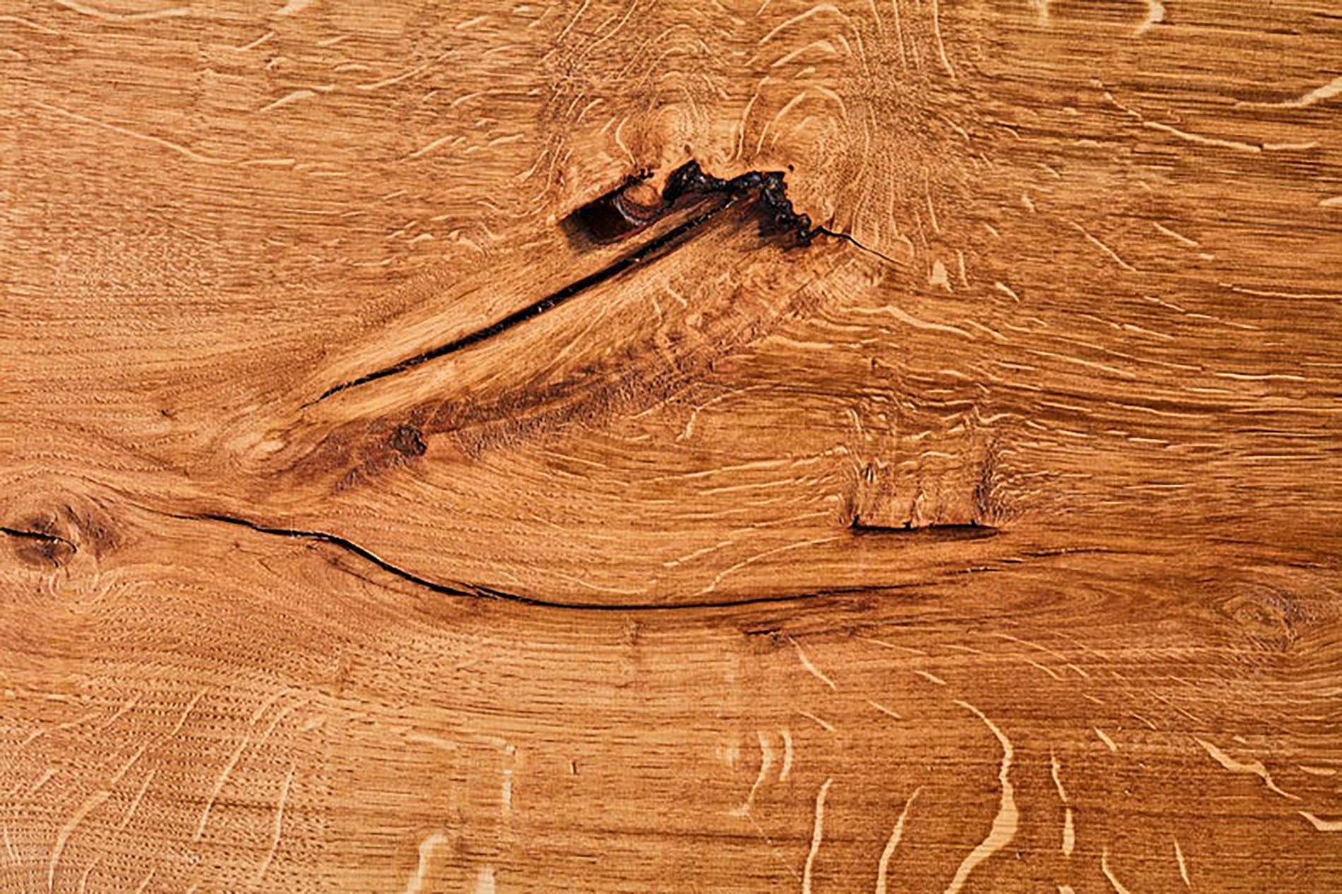 Living Oak Tischplatte Tischplatte Eiche Waschtischplatte (massive Tischplatte aus Eiche für Dein Badprojekt oder auch den kleinen Couchtisch), Tischplatte aus einem Stück Eiche mit Baumkante. Baumstammplatte.