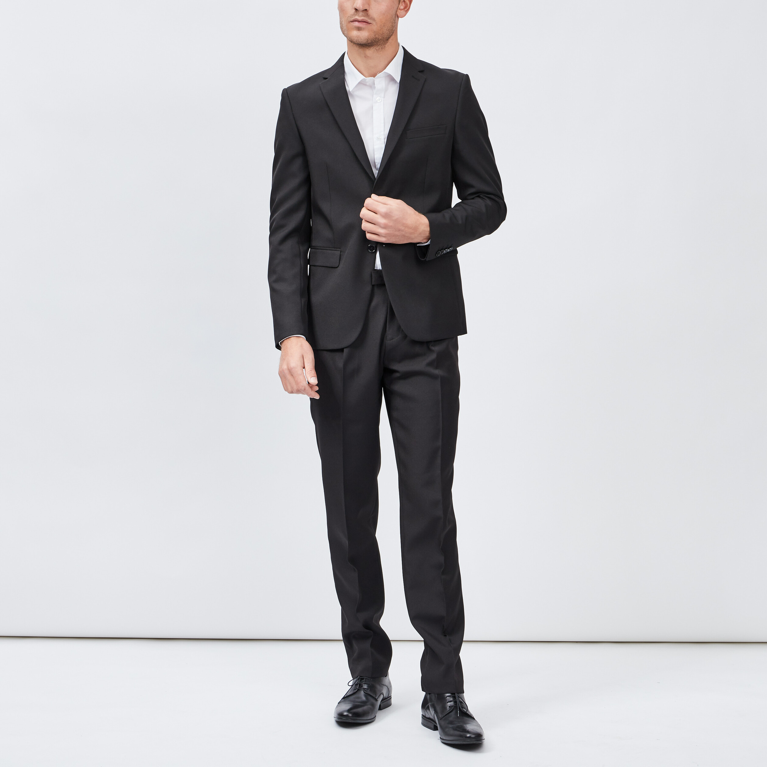 Chemise coupe ajustée manches longues blanc homme | La Halle