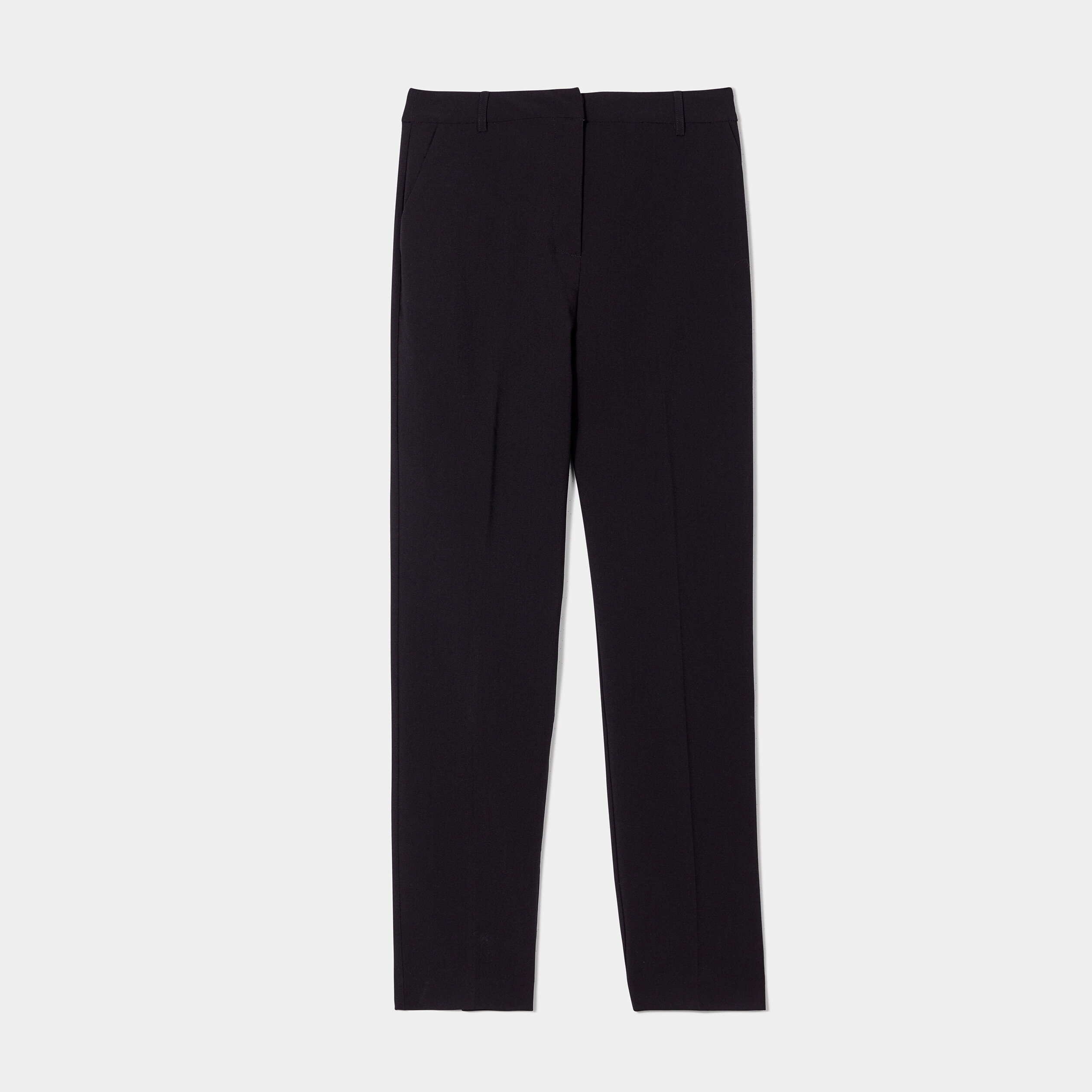 Pantalon city droit à pinces noir femme | La Halle
