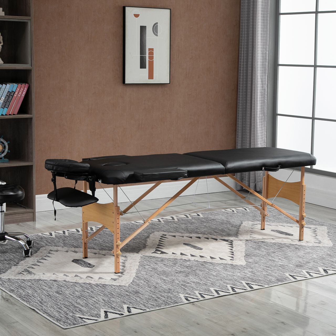 HOMCOM Massageliege, klappbarer Massagetisch mit Kopfstütze, für Spa, Salon