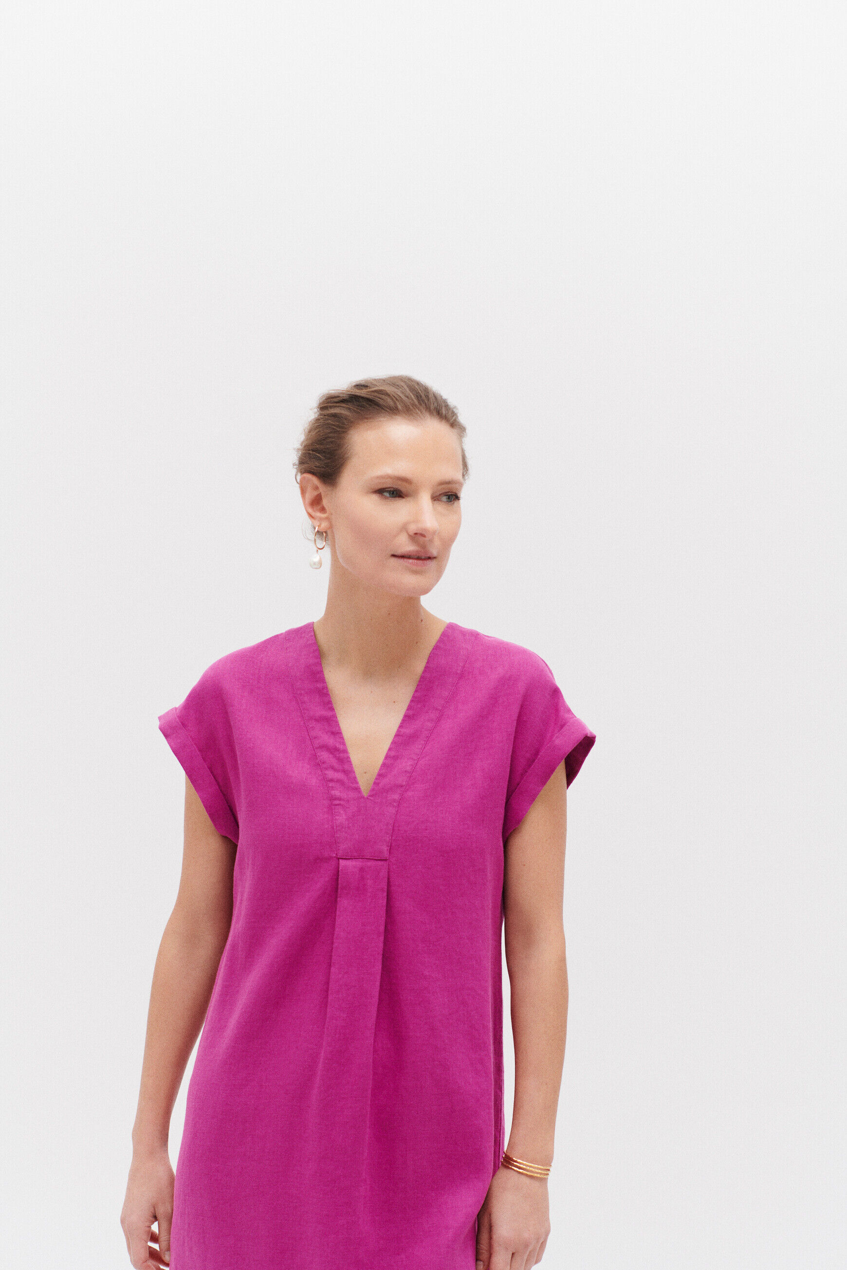 robe mirabelle 100% lin violet femme