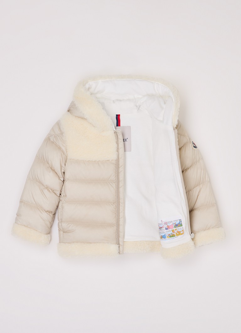 Moncler Dofi stepēta jaka ar dūnu pildījumu un teddy detaļām