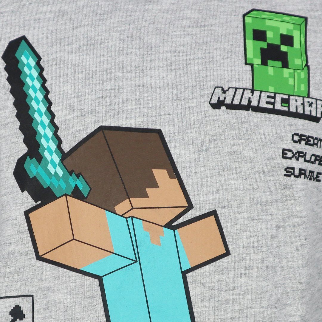 Minecraft Kapuzenpullover Minecraft Creeper Steve Kinder Hoodie Pullover Gr. 116 bis 152