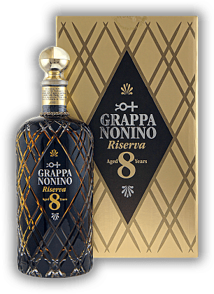 Nonino Grappa Riserva 8 Years Limited Edition Nonino Grappa Riserva 8 Years Limited Edition Besonders gestaltete Flasche aus schwarzem Glas. Alter 8 J. - 0,7	 Liter - Vol 43%