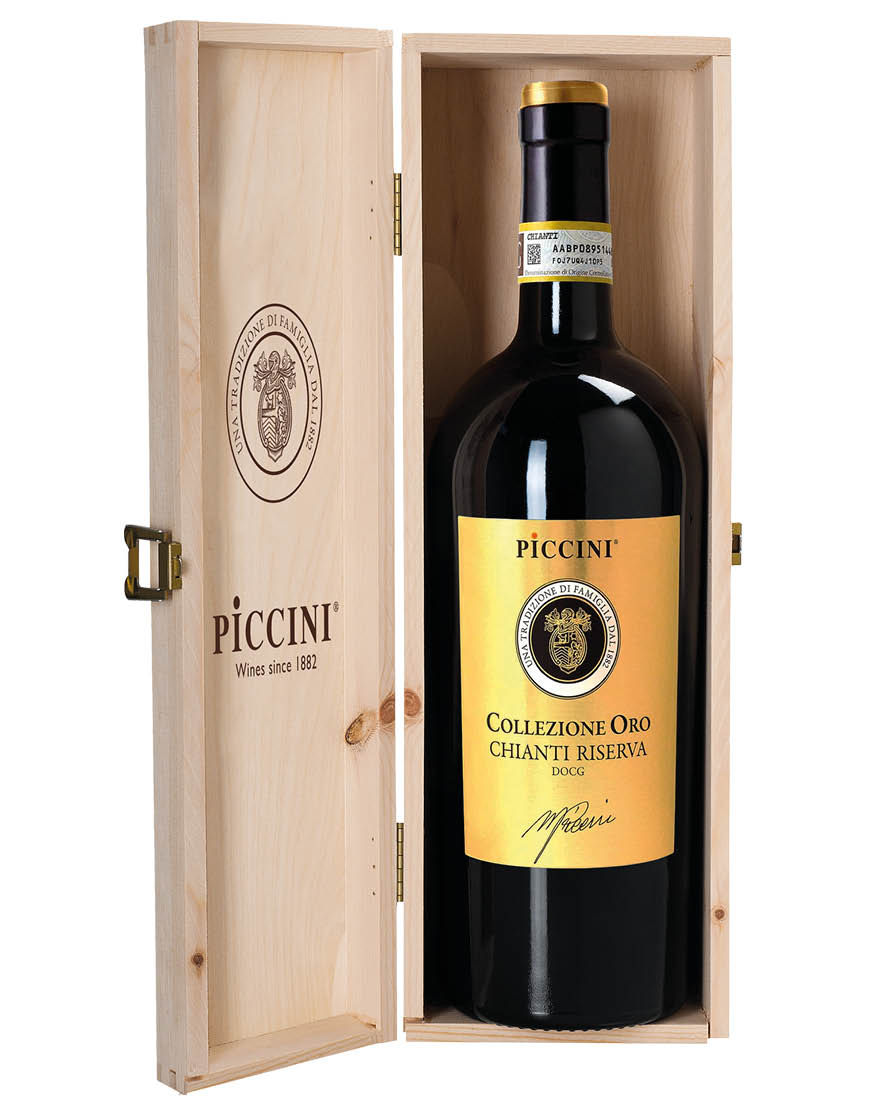 Chianti Riserva DOCG Collezione Oro 2020 Piccini 1882 Magnum 1,5 ℓ, Caisse bois