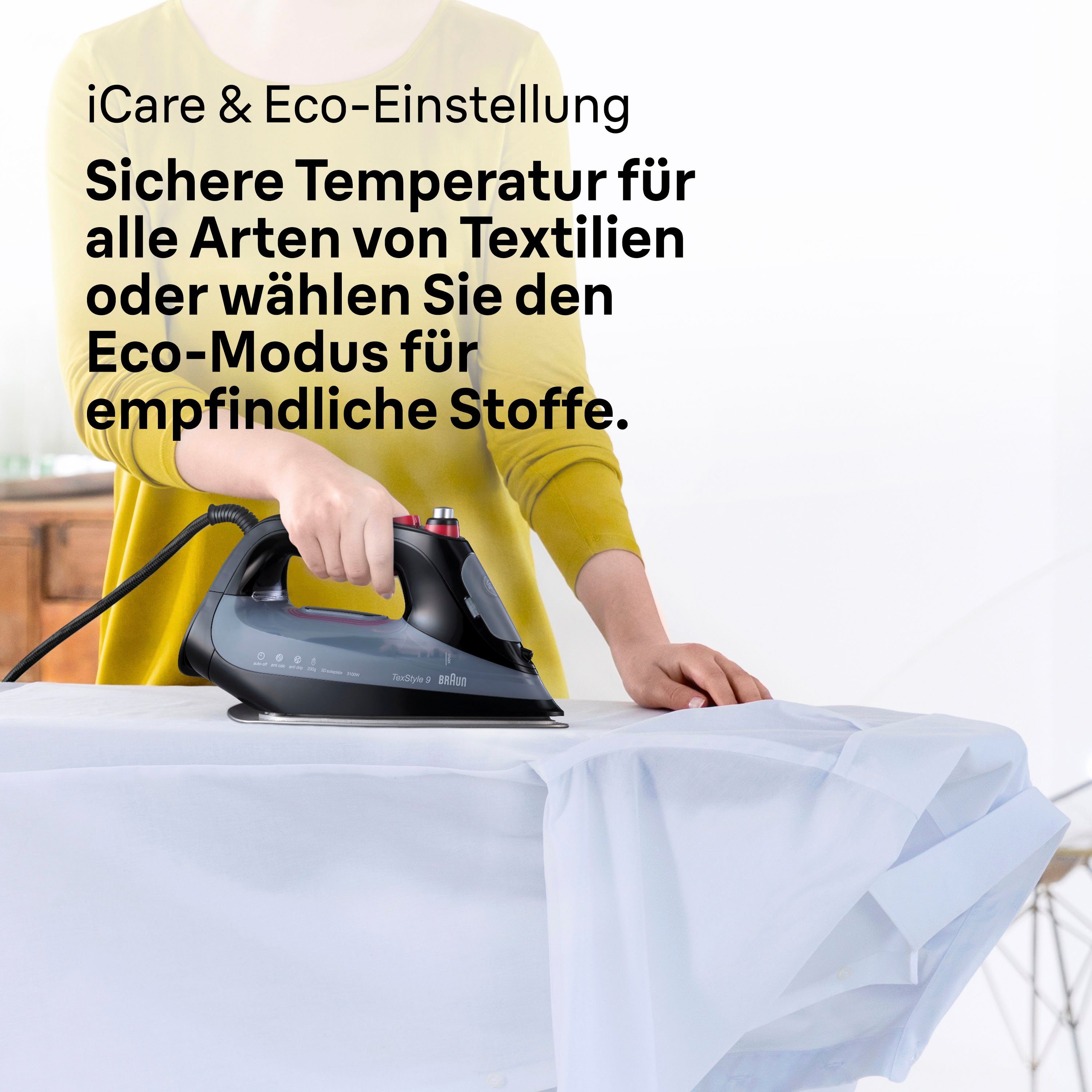 Braun Dampfbügeleisen TexStyle 9 SI 9281 BK, 3100 W