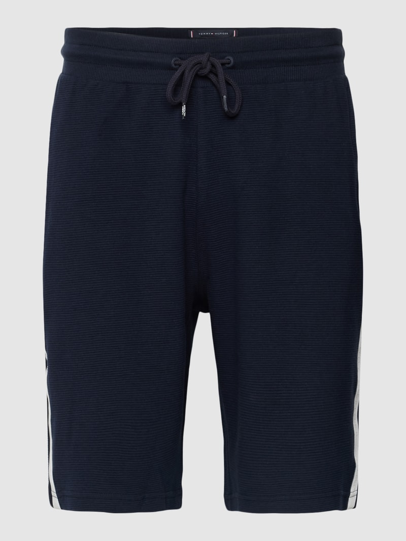 Sweatshorts mit Waffelstruktur Modell 'ESTABLISHED' in marineblau