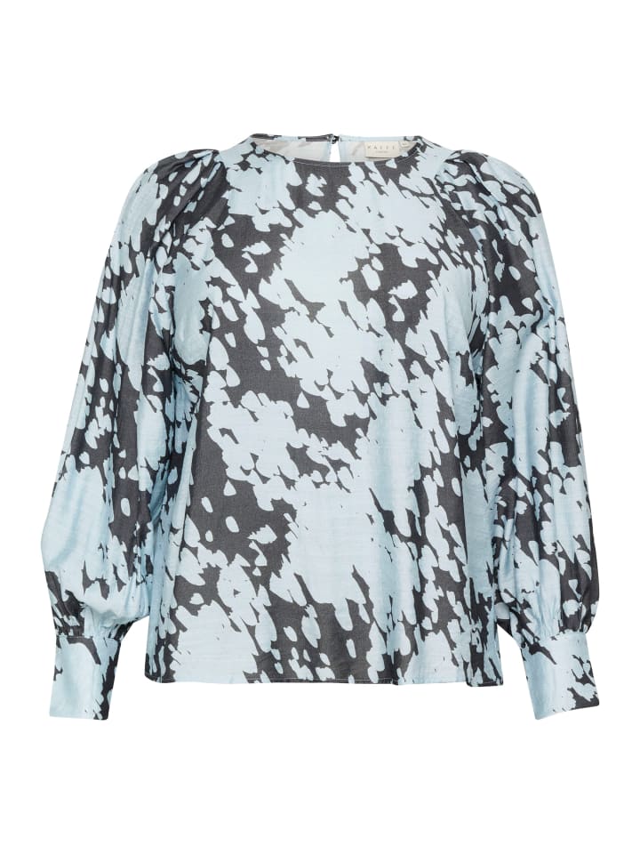 KAFFE curve Langarm-Bluse KCluma in Grey/Blue Graphic Cloud günstig kaufen