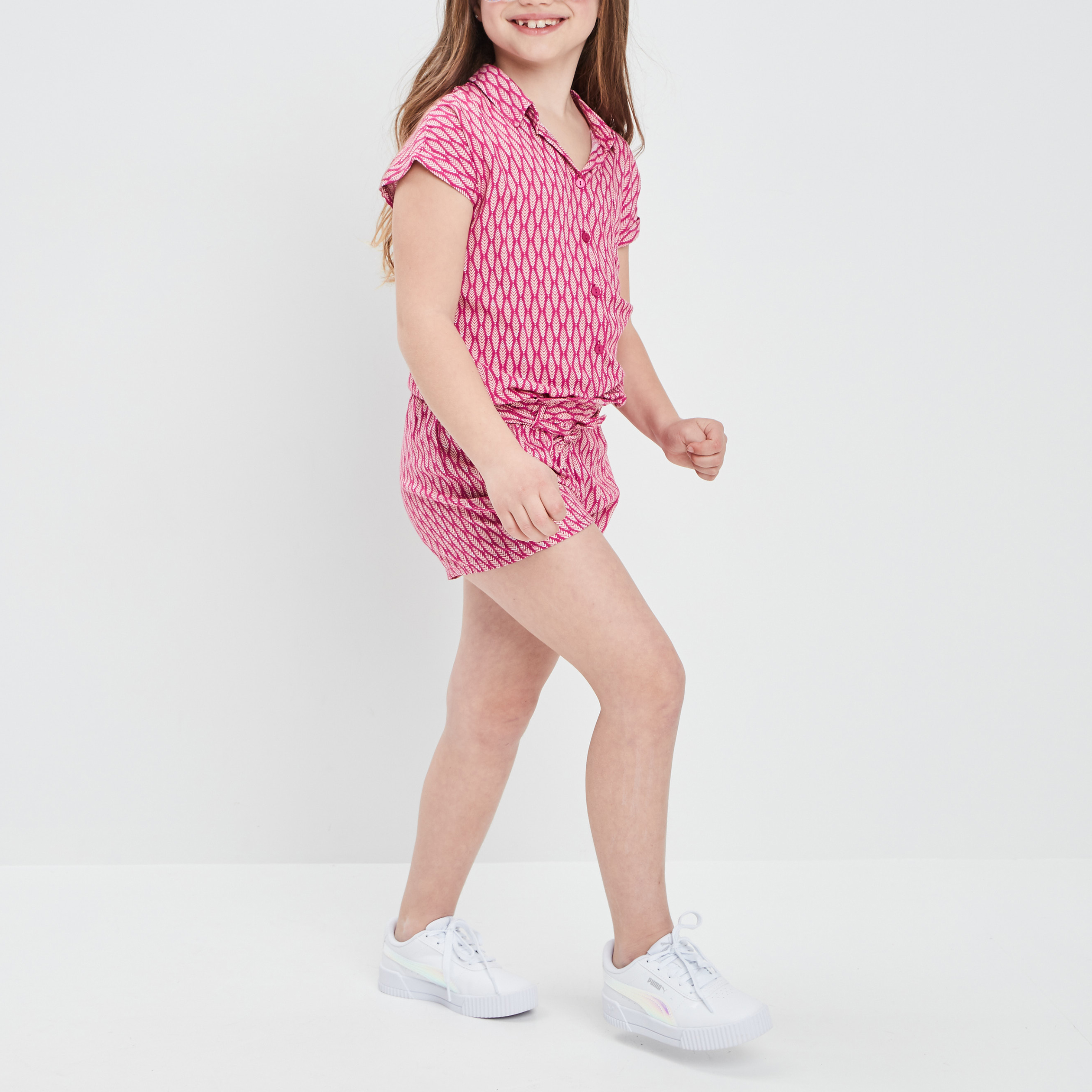 Chemise manches courtes rose fushia fille | La Halle