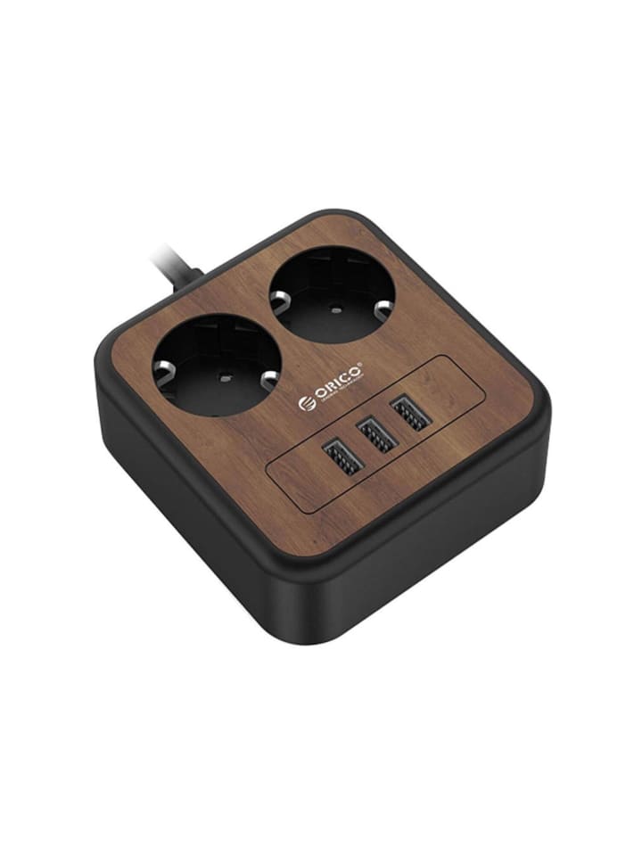 COFI 1453 Steckdosenleiste mit 2 AC-Steckdosen, 3x USB, Orico, 1,4m, 2500W in Braun günstig kaufen onesize