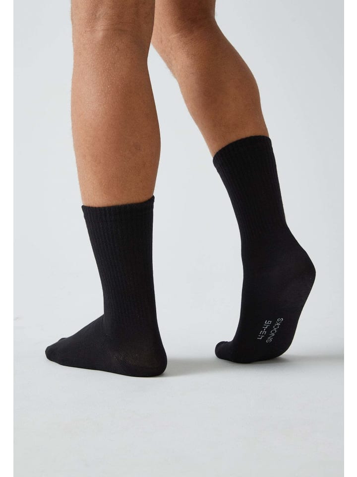 SNOCKS Tennissocken aus Bio-Baumwolle 4 Paar in Schwarz günstig kaufen