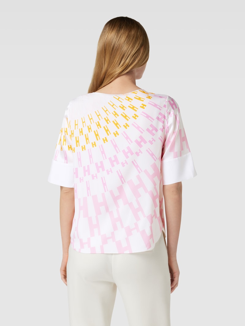 Blusenshirt mit Tunikakragen in rosa