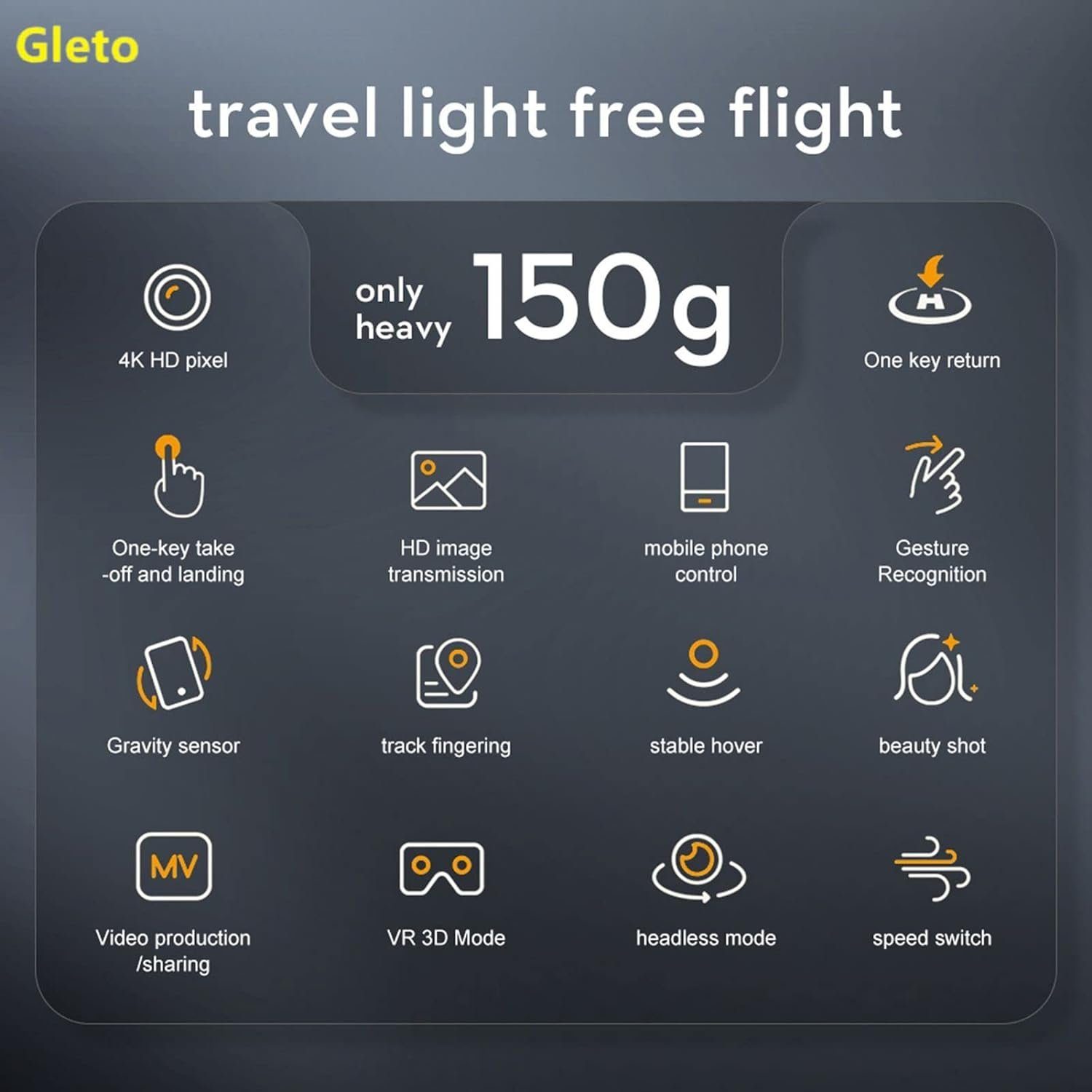 Gleto Drohne (4K, GPS Mit 4K EIS Doppelkamera RC Quadrocopter 5G WiFi FPV GPS Rückkehr)