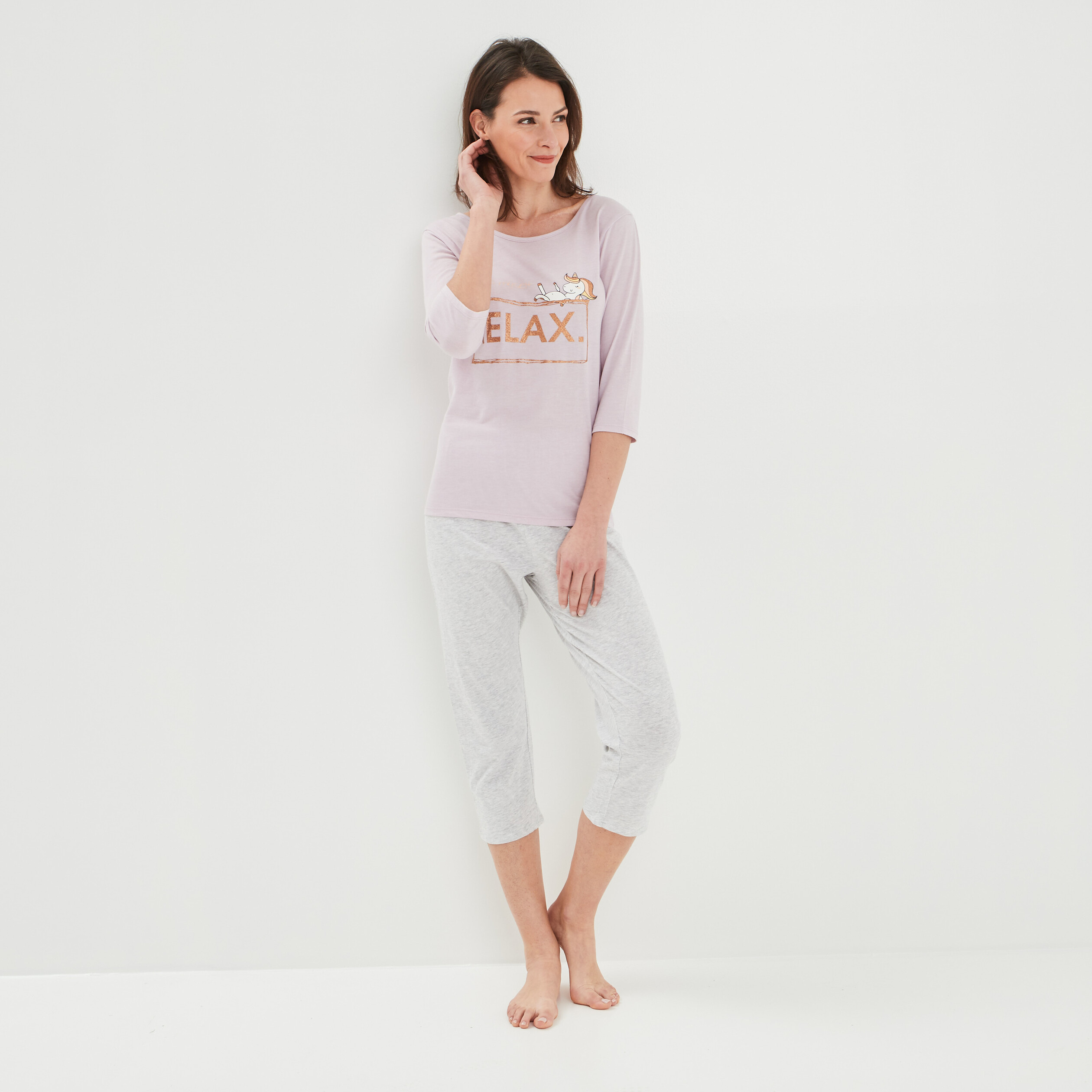 Ensemble pyjama 2 pièces parme femme | La Halle