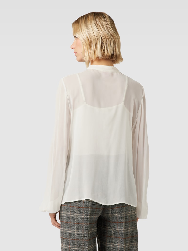 Hemdbluse mit Schleifen-Detail Modell 'Emyana' in offwhite