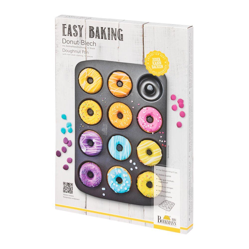 Birkmann Donutplatten Easy Baking Donut-Blech für 12 Donuts, Stahl
