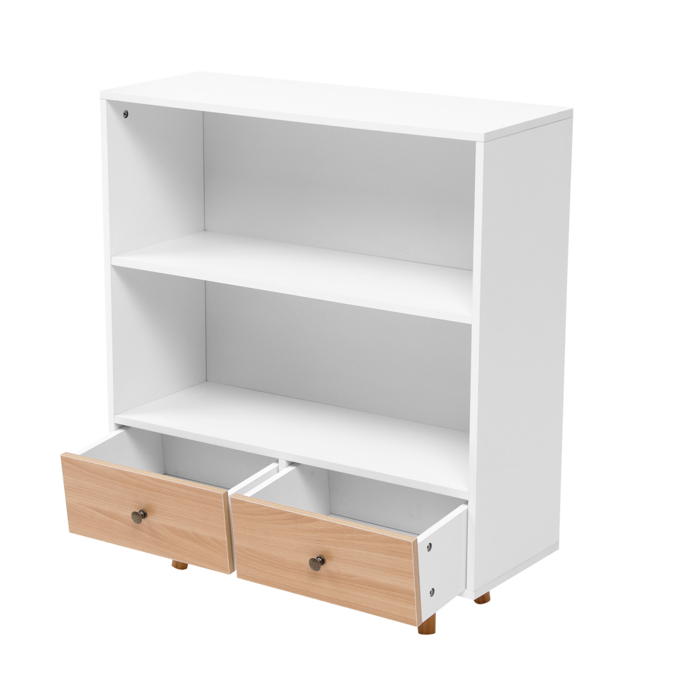 Happy Home Happy Home Sideboard Kommode offenes Regal mit 2 Schubladen HWR18-WEI weiß