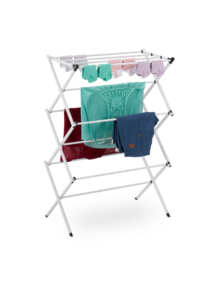 relaxdays Wäscheständer in Weiß  - (B)73 x (H)105 x (T)37 cm günstig kaufen onesize