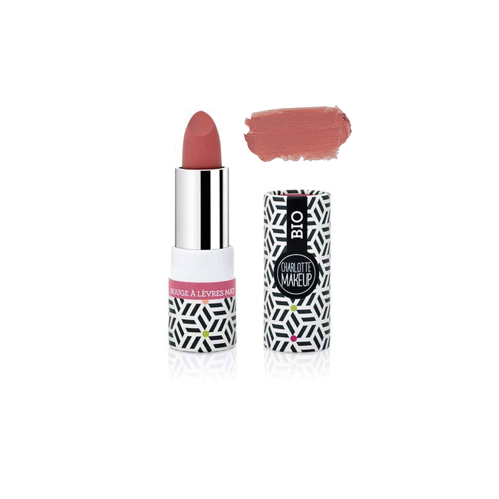 Charlotte Bio 08- Rouge à lèvres Rouge Rosé Mat Bio Rouge à lèvres