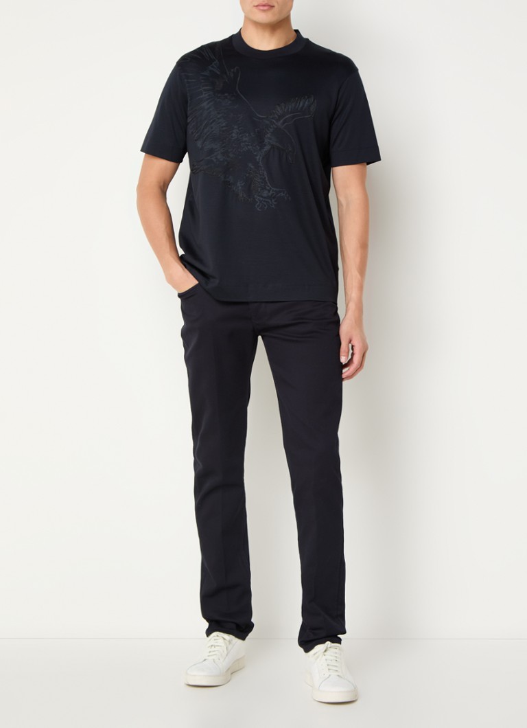 T-shirt Emporio Armani in misto lyocell con ricamo