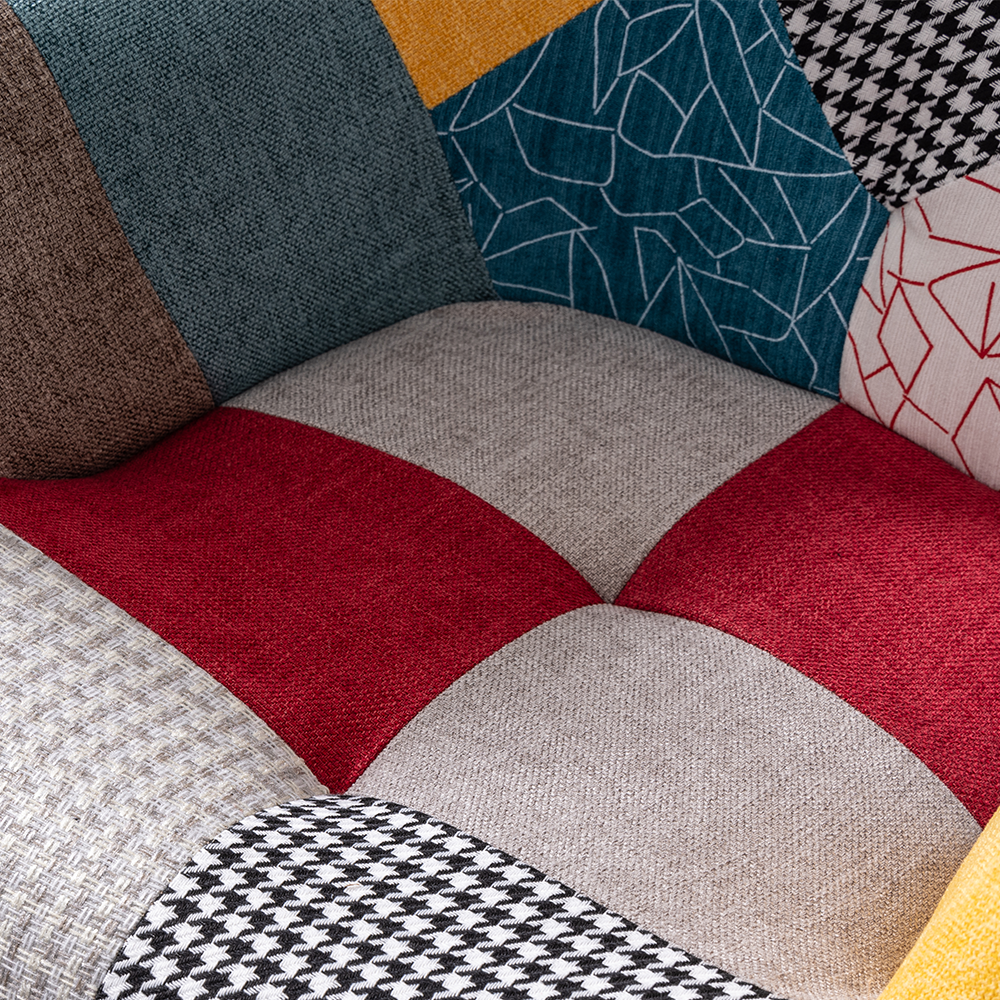 Trendstabil Skandinavischer Relaxsessel Stoffbezug Patchwork mehrfarbig