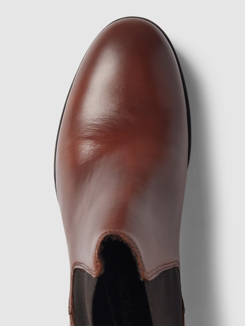 Ankle-Boots mit strukturierter Sohle in cognac