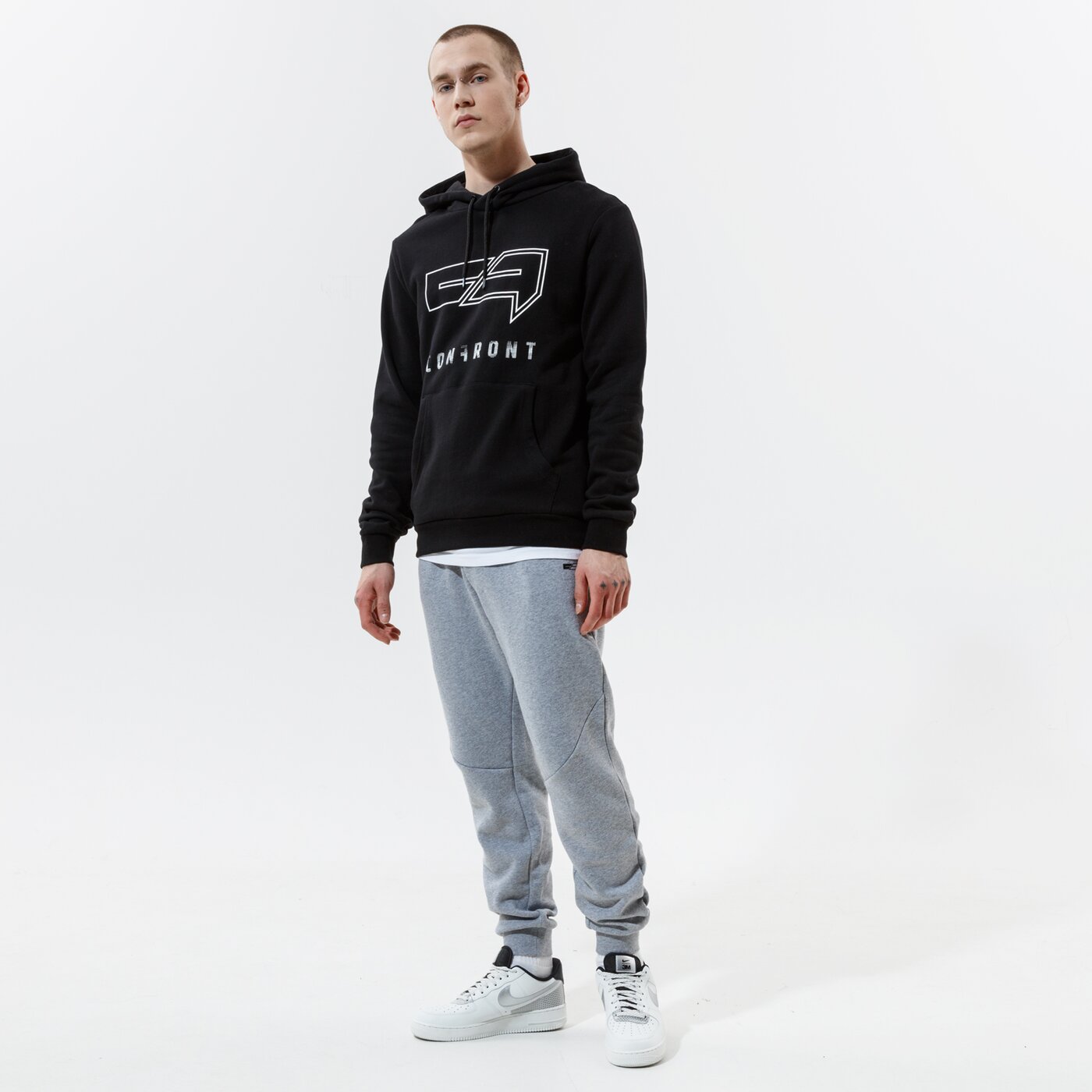 CONFRONT HOODIE LOGO HOODY BLACK Schwarz