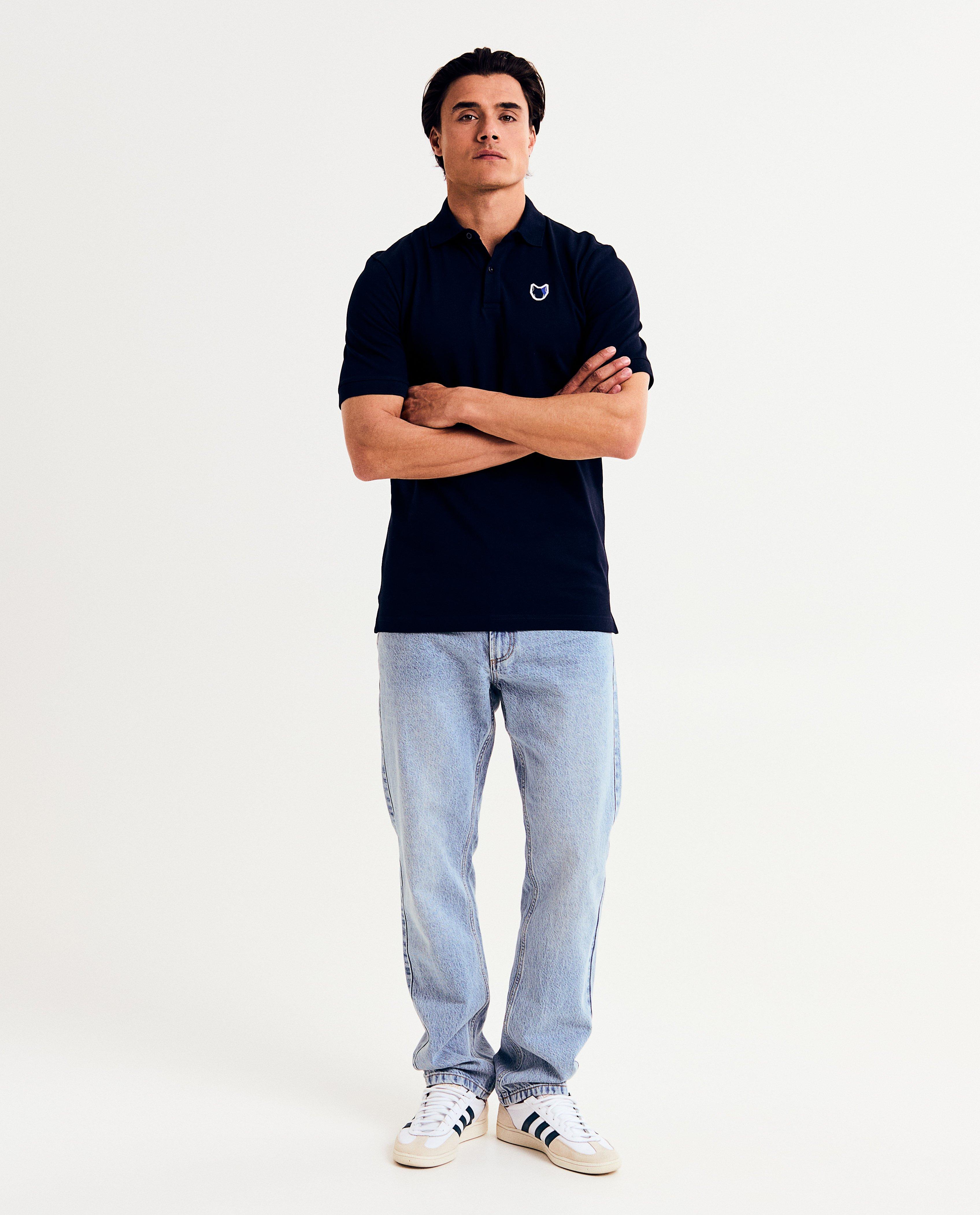 Tricou polo albastru închis cu logo The Wolfpack The Wolfpack albastru închis