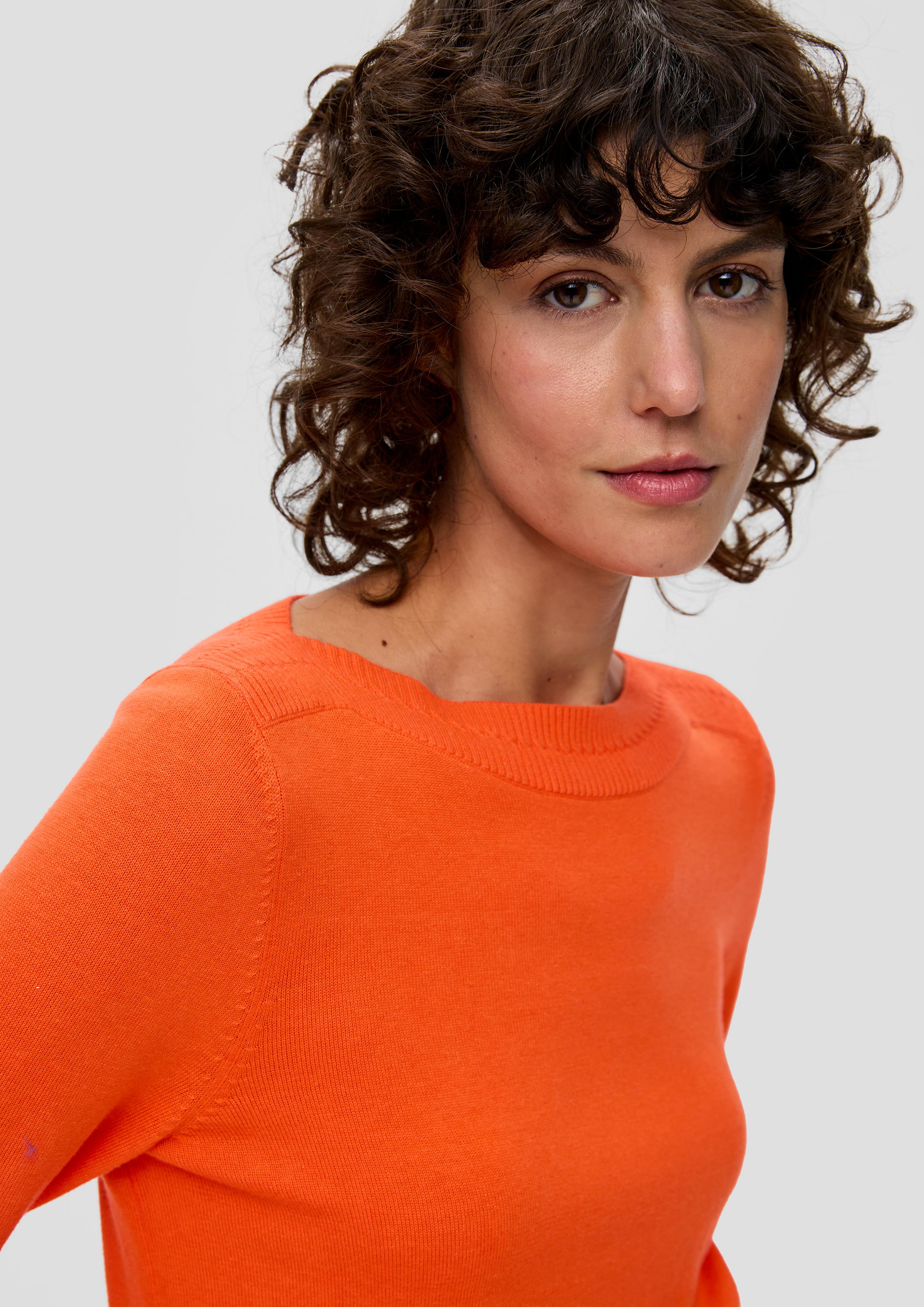 Feinstrickpullover mit U-Boot-Ausschnitt  2137761-2504