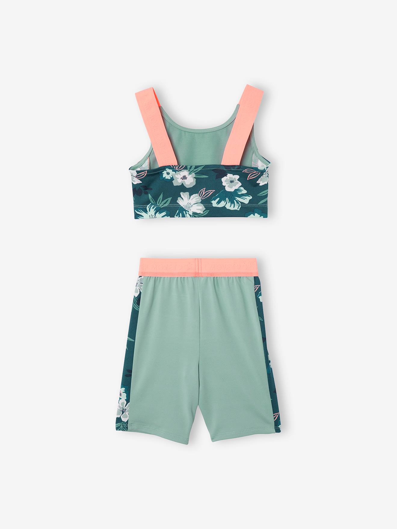 Vertbaudet Mädchen Sport-Set: Bustier & Radlerhose Oeko-Tex - aquamarin