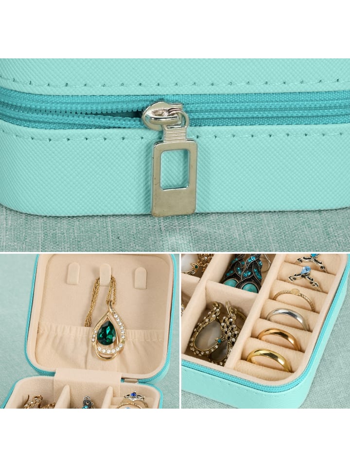 relaxdays Schmuckkästchen in Türkis - (B)10 x (H)5 x (T)10 cm günstig kaufen onesize
