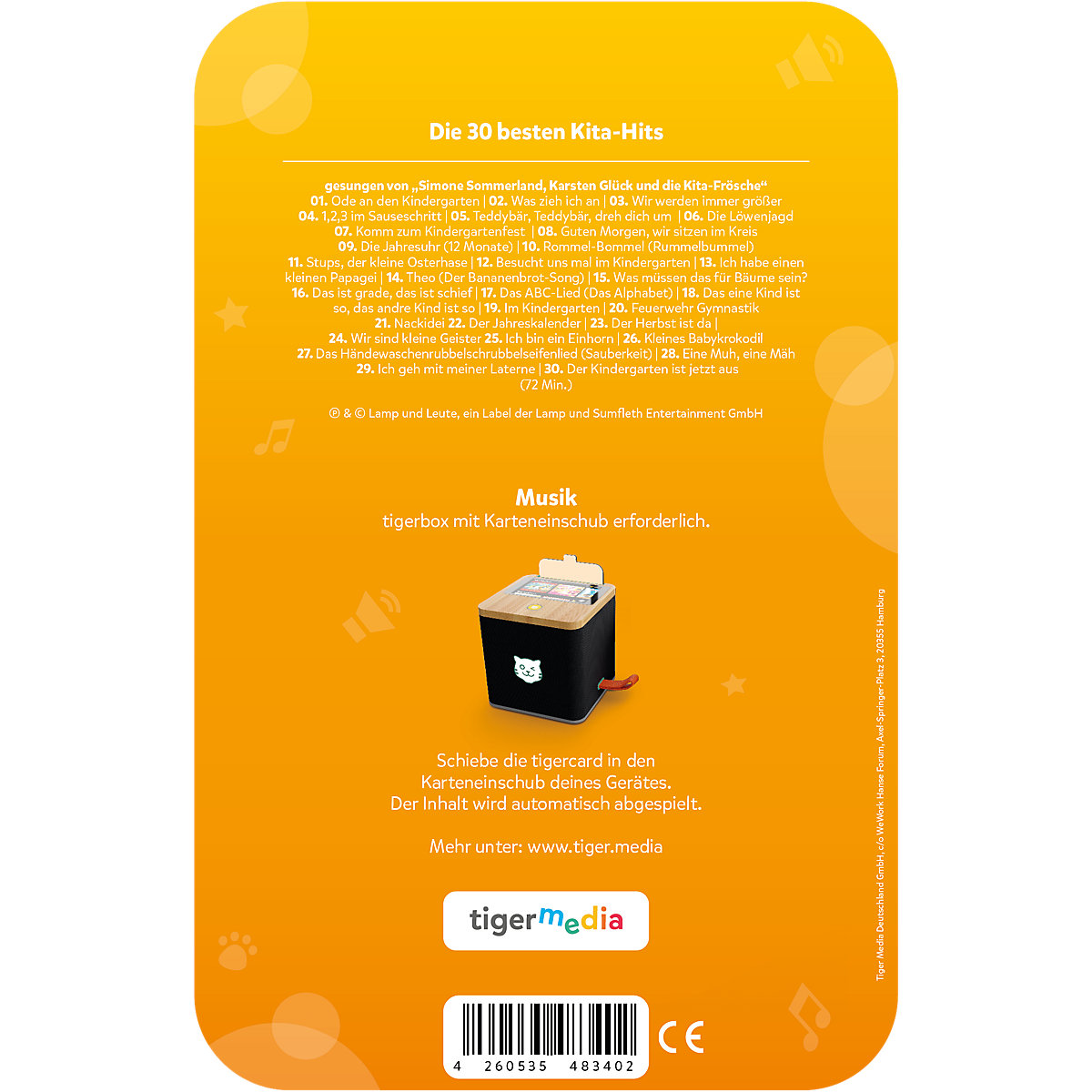 tigercard - Die 30 Besten: Die 30 Besten Kita-Hits