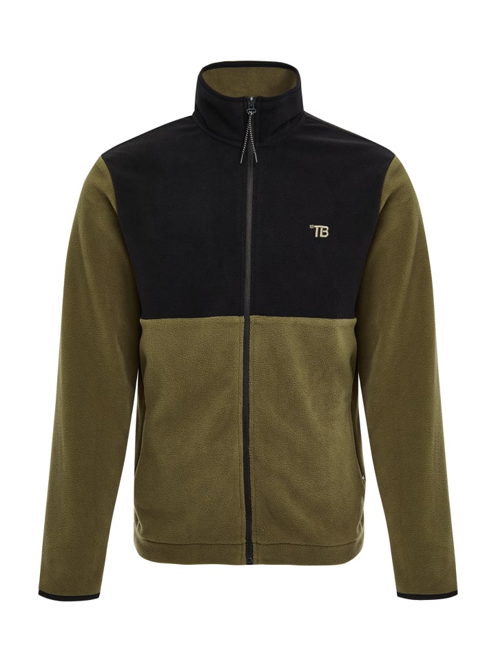 Threadbare Fleecejacke THBGlacier in Khaki / schwarz günstig kaufen