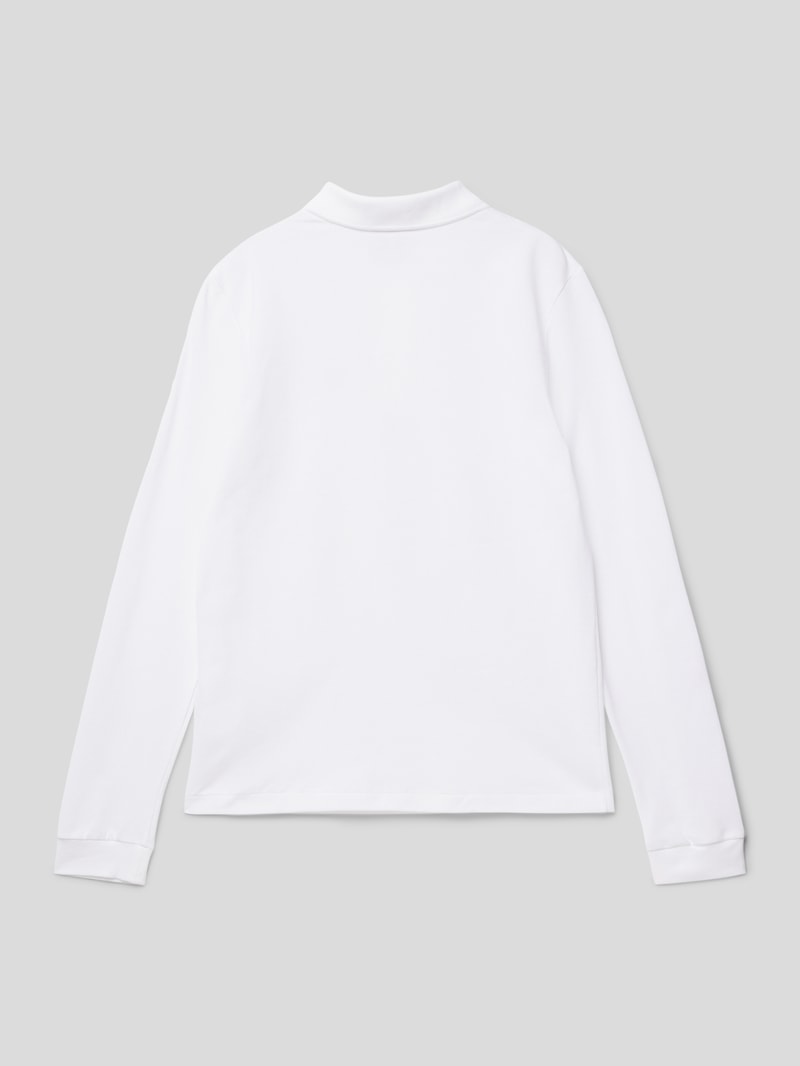 Longsleeve mit Polokragen in weiß