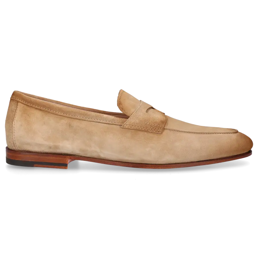 Santoni - Loafer 18837 Veloursleder - beige